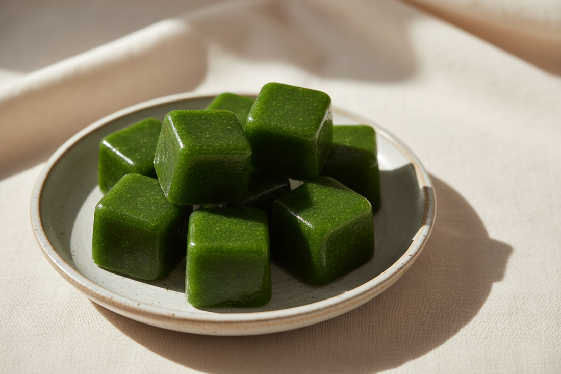 Orange Apple Spinach cubes